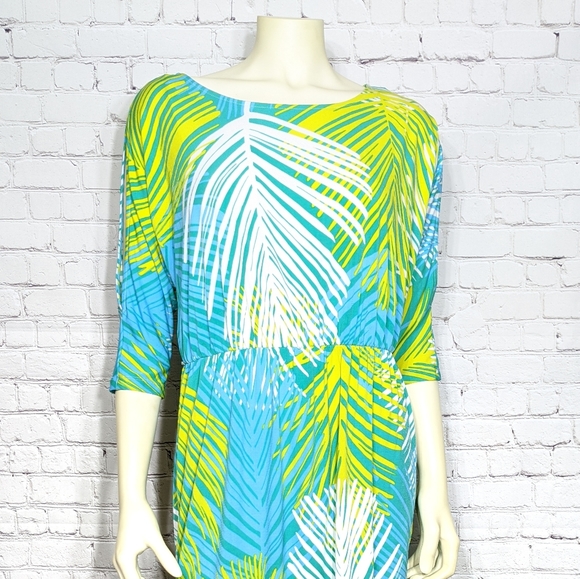 Calvin Klein Calypso Dress Green Blue White 12